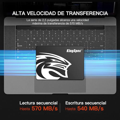 Kingspec SSD 1TB SATA III 6Gb/s 2,5" TLC 3D NAND Flash Disco Duro Interno - Lectura de Hasta 570 MB/s Para Escritorios/Computadoras Portátiles/Todo en Uno - Imagen 3