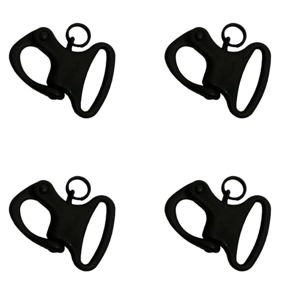 DBMIMPORTERS 600 Lb WLL Mini Fixed Snap Shackle Matte Black Coated Quick Release 4 Pcs