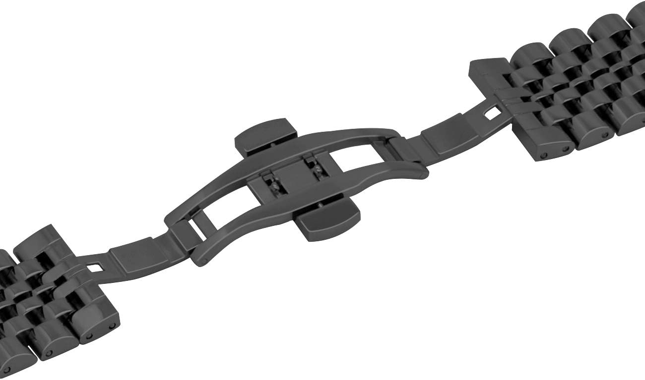 Flash Deals - 50% OFF Juntan Quick Release Watch Band Compatible for Galaxy Watch 46mm, Galaxy Watch 3 45mm Gear S3 Frontier Classic Watch Strap 22mm Stainless Steel Black