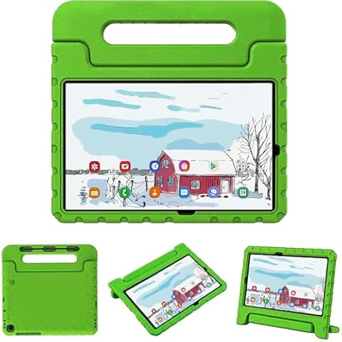 SIMPLEWAY Kids Case for Samsung Galaxy Tab S6 Lite 10.4 inch 2024/2020/2022 Release, Model SM-P625/SM-P620, SM-P610/P615, SM-P613/SM-P619, with S Pen Slot Shockproof Light Foldable Handle Green Cover