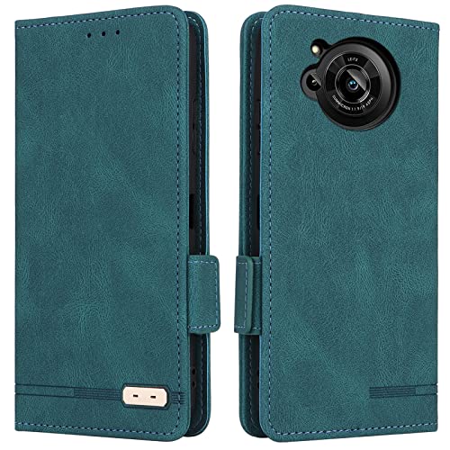 AQUOS R7 ケース 手帳型 適用 AQUOSr7 SoftBank SH-52C docomo 全対応 シャープ アクオス R7 カバー SH52C ケース 手帳型 アクオスR7 スマホケース 携帯カバー AQUOSr7ケース 滑り止め 合成レザー スタンド カバー カード 収納 カード入れ ストラップ カードケース スマホケース 金具 ストライプ 磁石内蔵 マグネット 留め具 ケース 携帯ケース つや消し レトロ グリーン