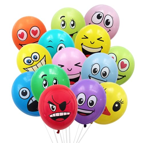 Ancuioyz 100 unidades série de emoção balão látex cores, balões multicoloridos para balões, balões de aniversário, para festas casamentos aniversários atividades e decoração de festival