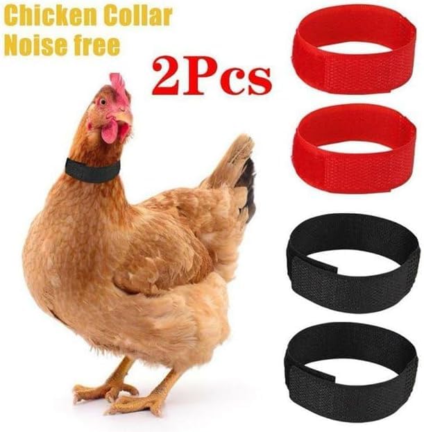 2pcs Black Anti Crow Rooster Collar, No Crow Noise Neck Belt for Roosters for Chicken Duck, Goose Pet Collar,Length - Image 2