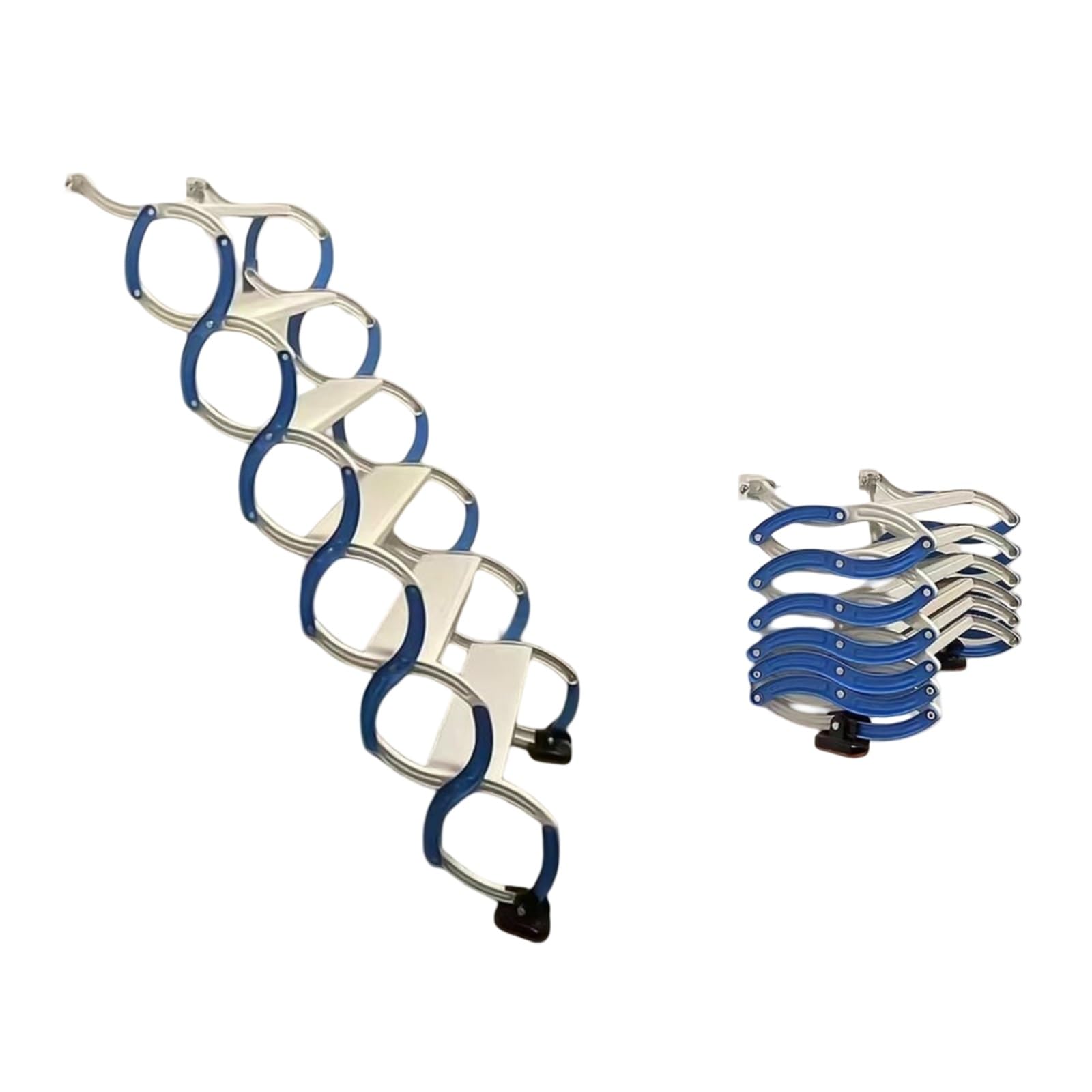 Sistema di discesa della scala retrattile per soffitta, scale telescopiche per soffitta con pedali, scala pieghevole da parete per soffitta, per uso interno ed esterno(4 steps (1m))