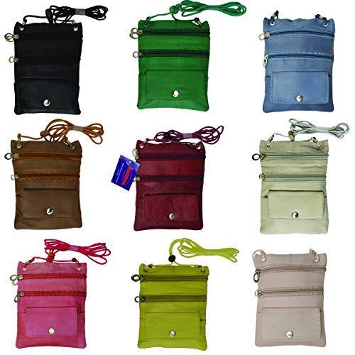 MARSHAL Wholesale Soft Leather Purse Organizer Shoulder Bag Travel Wallet Colors Assorted