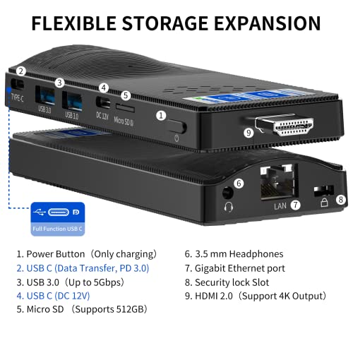 Image of Mini PC Stick, Win 11 Pro J4115, 6GB RAM 128GB ROM, 4K HDMI Output, Gigabit Ethernet, WiFi 5, USB 3.0, Fanless Portable Computer Desktop for Office, Home Theater, Digital Signage, Education