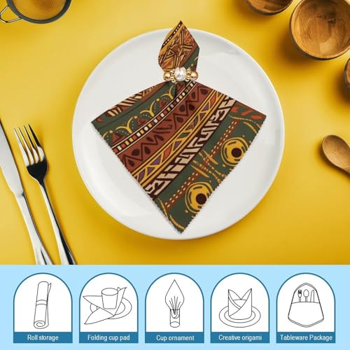 Servilletas de tela con patrón africano 4 unidades miniatura 7