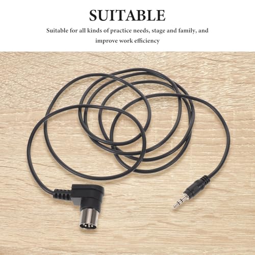 MIDI 8 Pin DIN Cable, Male to 90 Degree 3.5 Mm 1/8'' Male TRS Stereo Audio Cable with Jack Plug for Amplifier, Speaker, Mixer, MIDI Keyboard
