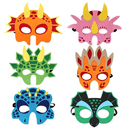 6 felt dinosaur masks face mask dinosaur birthday party favors de…