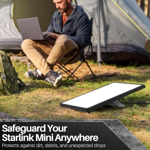 TNP Protective Silicone Case Cover for Starlink Mini with Sticker, Black - image 5