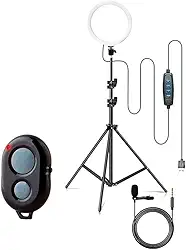 Com Tripe 2.10m Iluminador Ring Light Celular Ring Light Microfone Lapela ring light com tripé