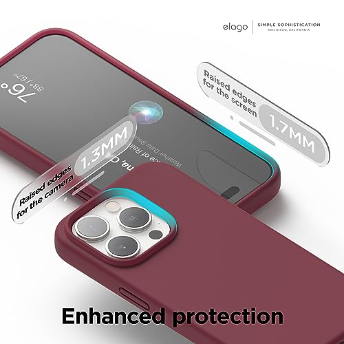 Image of elago Compatible with iPhone 15 Pro Case, Liquid Silicone Case, Full Body Protective Cover, Shockproof, Slim Phone Case, Anti-Scratch Soft Microfiber Lining, 6.1 inch (Burgundy)