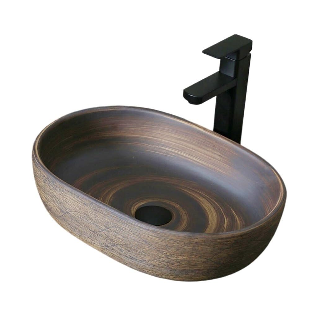 Sink Bowl Oval Countertop Basin Outdoor Balcony Indoor Bathroom Washbasin Household Art Basin