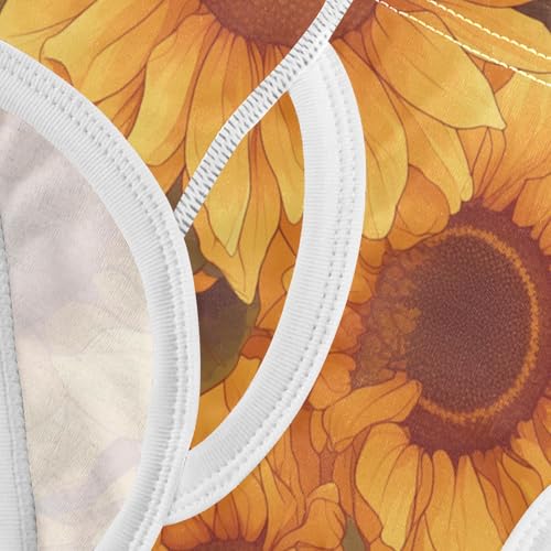 KLL Sunflowers Pattern Artistic Toddler Boys' Cotton Athletic Underwear Breathable Undies 5