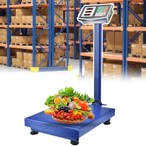 Balance de plateforme 150 kg pliable avec écran LCD bleu