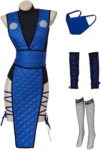 Sub-Zero Reptile Scorpion Cosplay Costume Female Sexy Suit with Mask Ninja Fighter Uniform