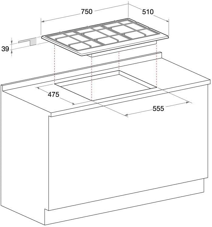 Hotpoint PCN 750 T (OW) R /HA Incasso Gas Avorio piano cottura Hotpoint PCN 750 T (OW) R /HA Incasso Gas Avorio piano cottura