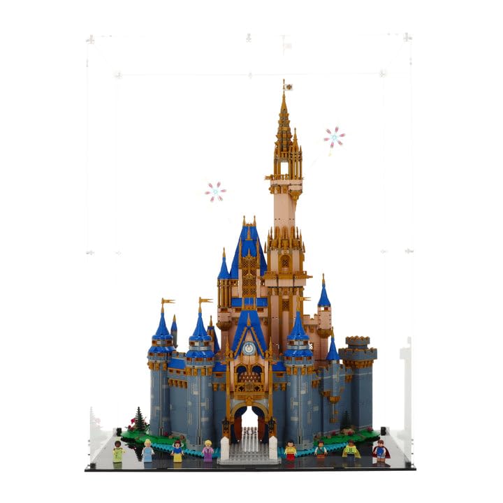 Display Case compatible with Lego 43222 Disney Castle, (Clear Back Panel)