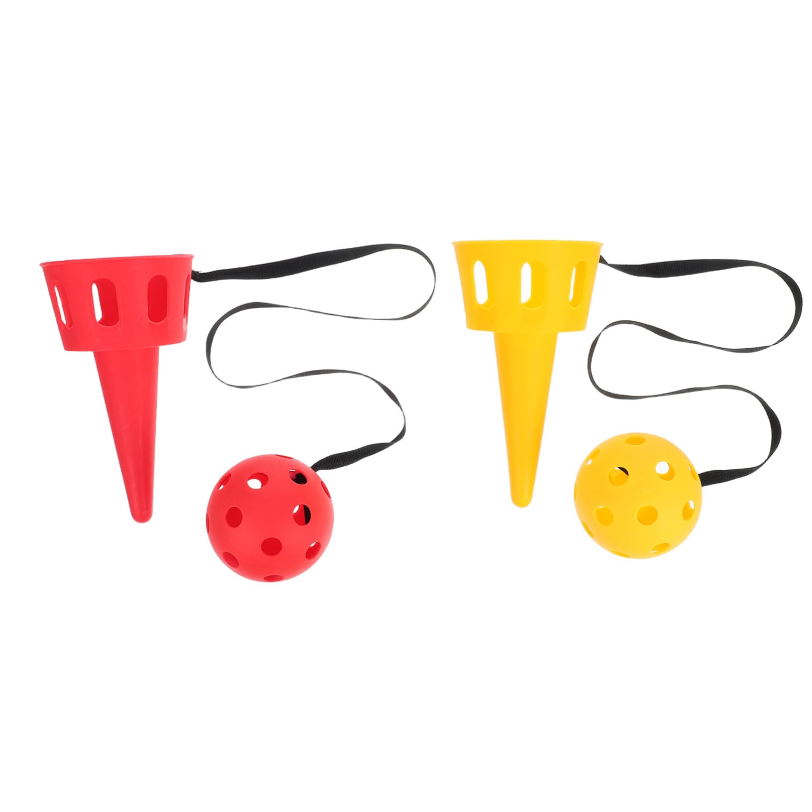 Milisten 2Sets Scoop Ball for Red Yellow Outdoor Activity Balls Lightweight Portable for Family Fun and Parent Games for Indoor