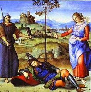 Peinture à l'huile Raphaël Allegory 20x24 pouces idée cadeau pour collectionneur