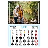 ONEPERSONAL | Calendario de pared 2022 personalizado | Tamaño del calendario 43,5 x 62 cm. | Diseño minimalista elegante | Faldilla mensual | Regalo original | Calendario con grandes números.