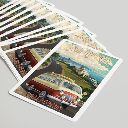 Lantern Press San Diego Camper Van Baraja Poker 52 miniatura 5