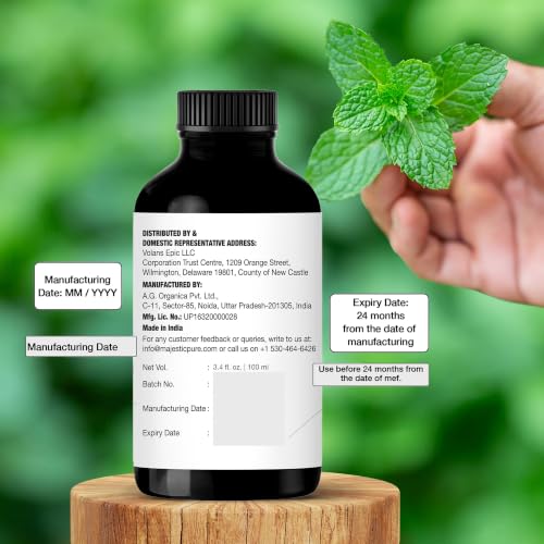 Image of Majestic Pure Peppermint Essential Oil for Diffuser - 3.4 Fl Oz