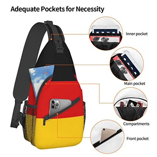 Mochila bandolera unisex negra estilo Alemania miniatura 5