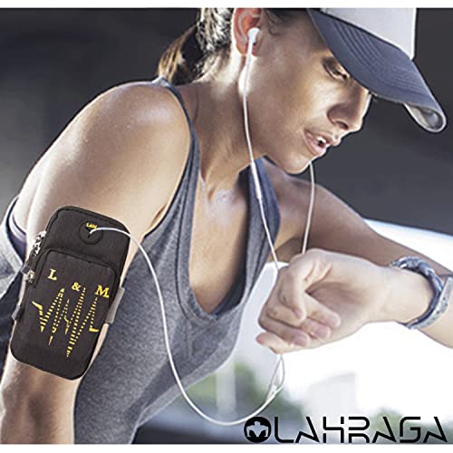 Image of Mini Mobile Arm Bag with Earphone Hole and Adjustable Arm Strap for Men's and Women's Running Fitness Walking Sports Outdoor (Black)