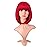 MapofBeauty 12 Inch /30 cm Fashion Lady Short Straight Synthetic Flat Bangs Bob Wig (Bright Red)