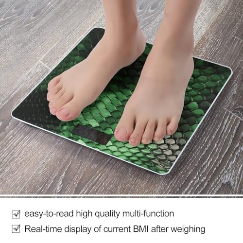 Báscula digital verde con diseño de piel de serpiente para baño miniatura 5