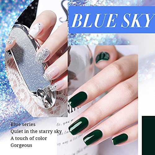 PARAMISS Gel Nagellack Kit Gelpolitur Farben Glitter Nagellack Set UV-LED Gel Nagellack Starter Set Nagelkunst Blue… – Bild 7