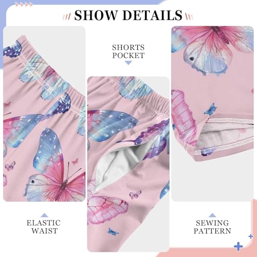 Pajama Bottoms, Butterflies Watercolour Pajamas Pant Sleep Long Pants Animal Lounge Wear Sleepwear Soft Pjs4