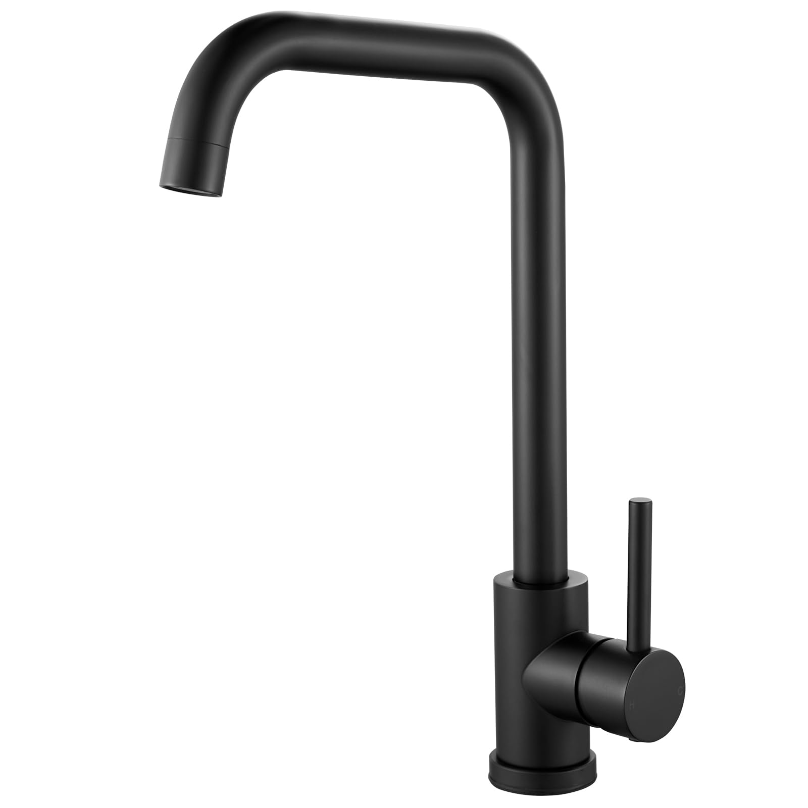 Schwarz Wasserhahn Küche aus Edelstahl, Rainysprit Küchenarmatur Mischbatterie Küche, 360° Drehung Armatur Küche Einhebelmischer Spültischarmatur Küche mit Hoher Auslauf (268mm), G3/8 Anschlüssen