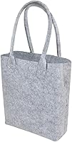 TOPTIE Felt Tote Bag with Durable Reinforced Handles - Heavy Duty Reusable Grocery Shopping Travel Bag 11.8x10x3.5 Inches