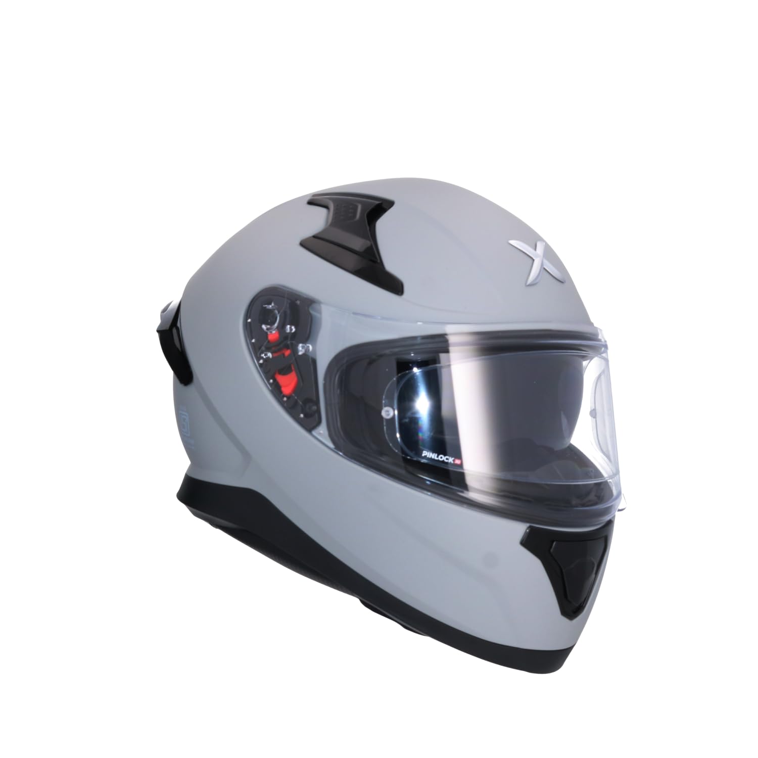 Casco AXOR Apex Solid Casco Integral de Moto Titanium Mate con Pantalla Extra y Lente Solar, Diseño Deportivo, Talla XXL