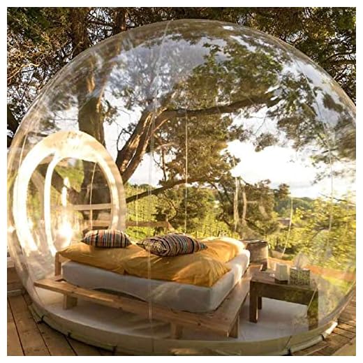 Inflatable Bubble Camping Tent Outdoor Waterproof Clear Dome Camping Cabin Bubble House Mushroom Tent with Quiet Air Blower for Camping, Music Festival, Stargazing