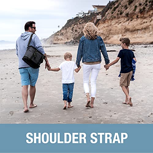 Clevermade Collapsible Cooler Bag With Shoulder Strap: Insulated Leakproof 30 Can Portable Soft Beverage-Tote With Bottle Opener For Camping, Lunch, Beach, Picnic; Grey/Blue, 20L #TOP4