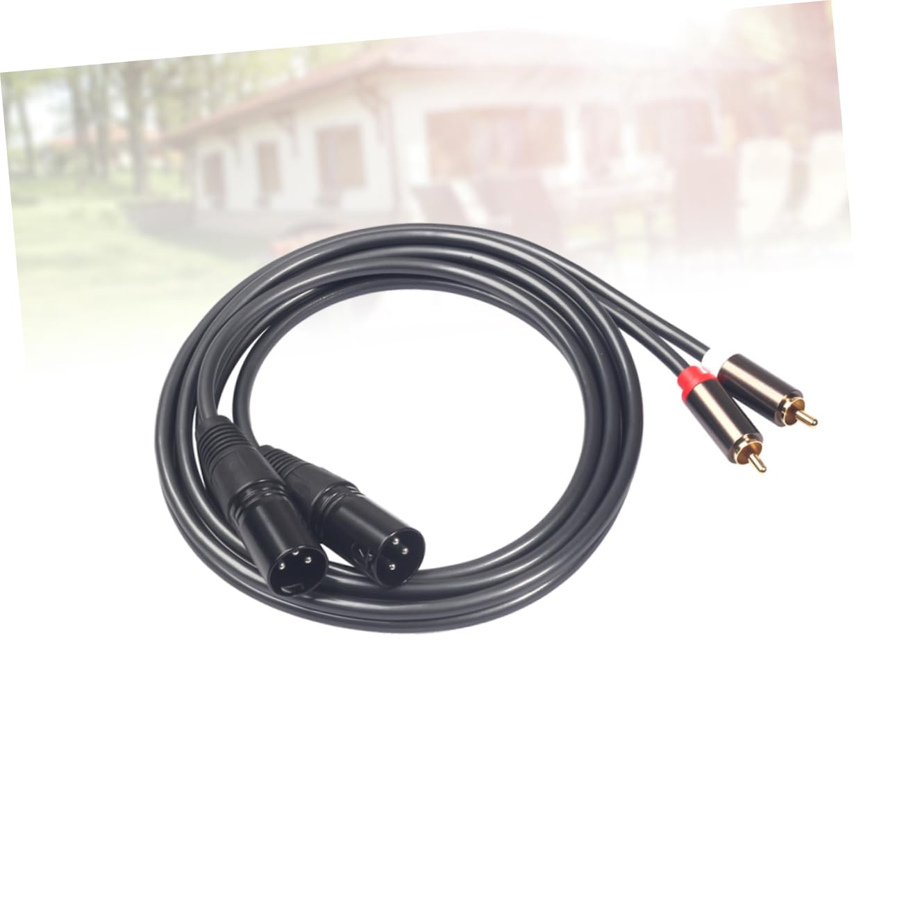 Mikikit Dual XLR to Cable 1.5m Audio Signal Patch Cable Speaker Plugs Connector y Adapter