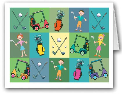 Golf Note Card - 10 Boxed Golfing Cards & Envelopes