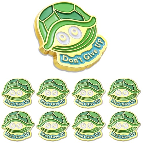 Image of 10 /20 /50 /100 /Pcs Don't Give Up Turtle lapel Pins Bulk - Inspirational Gifts Badge Hope Buttons Souvenir For Men Women