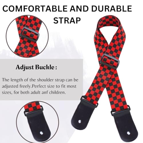 Image of MOCKING BIRD Guitar Belt with guitar wall mount hanger Adjustable Buckle Guitar strap for acoustic Guitar Electric Guitar bass Guitar Hanger with Colourful Plectrum picks