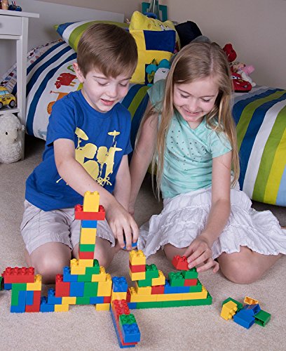 Strictly Briks - Big Briks Set - 84 Pieces - Blue, Green, Red, & Yellow - Large Building Blocks For Ages 3 And Up #TOP3