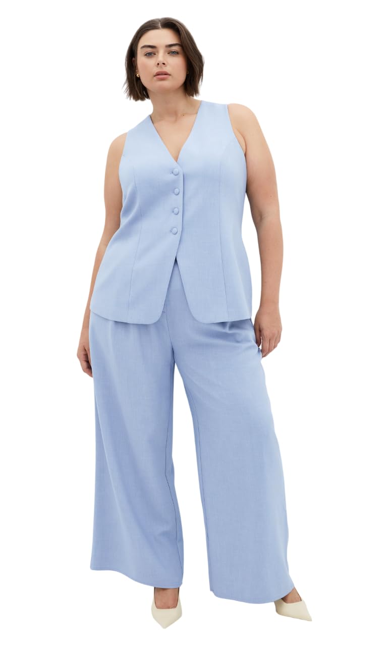 City Chic womens Vest - Tori V Neck Button