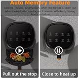 XKV 6.0 QT Digital Air Fryer with Window for Kitchen Use,Nonstick Made without PFAS, Touchscreen Display,160°F~400°F in Precise 5°,Customized Temp/Time,NonStick Basket,Black