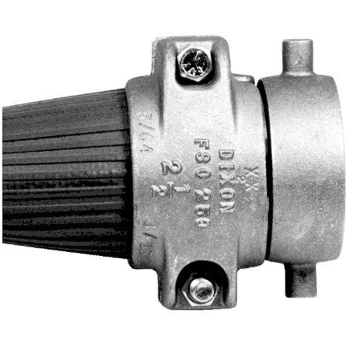 Dixon FSF250F Aluminum Fire Hose Fitting, Flat Seal Coupling with Brass