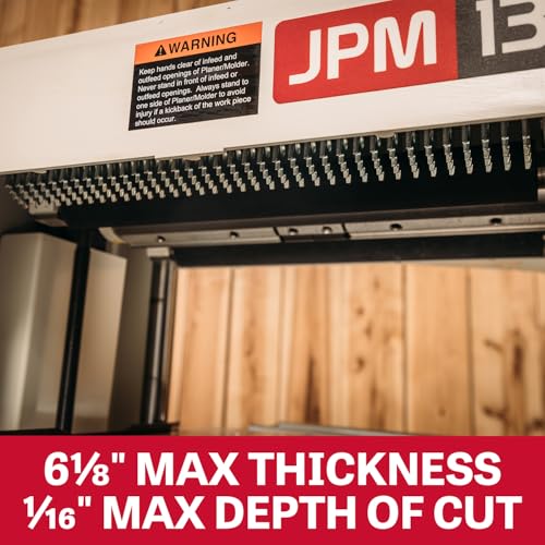JET 13-Inch Planer/Molder, 3 HSS Knives, 1-1/2 HP, 1Ph 115/230V (JPM-13CS)