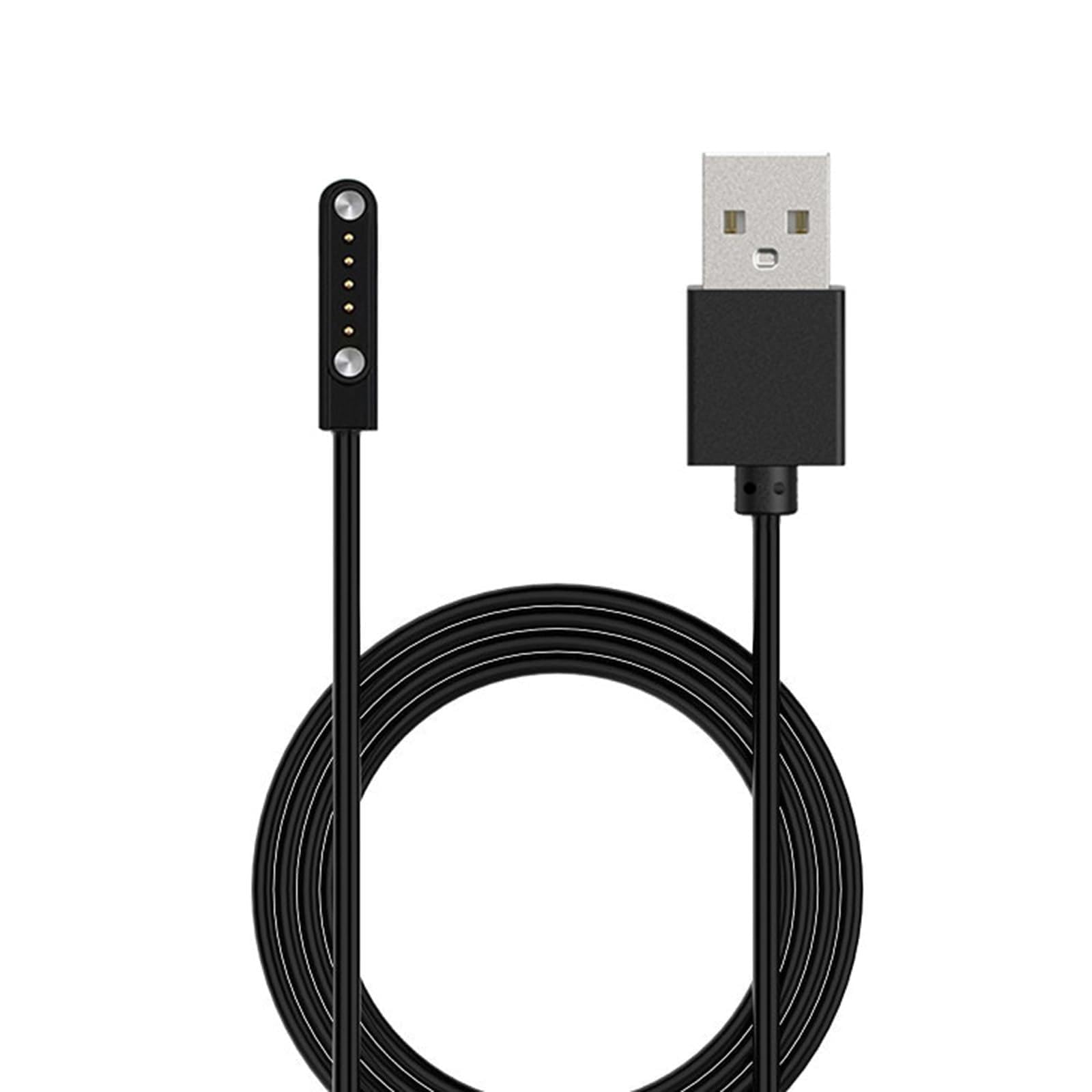 Maxtonser Men's Black Usb 2.0 To 5 Pin 12Mm Space Strong Magnetic Suction Cable Fast Charging Stand Cord Compatible For Smartwatch