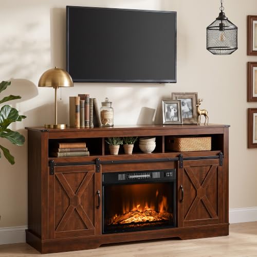Image of RoyalCraft Farmhouse Fireplace TV Stand for 65+ Inch TV