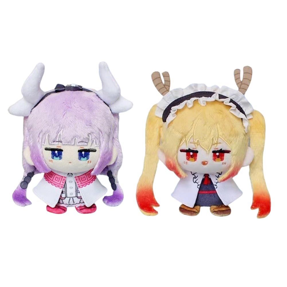 Tohr/Kanna Kamui Plüschfigur, Anime, weich, gefüllt, Cartoon-Wurfkissen-Anhänger für Taschendekoration, 12 cm, 2 Stück